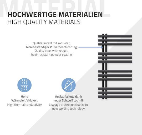 ECD Germany Electric Towel Rail 300W 100x50cm Gray
