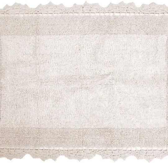 Anna Riska Бански килим Памук Правоъгълена Lace 430100 Екрю 65x120бр