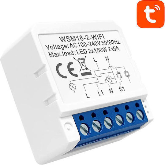 Avatto WSM16-W2 Smart Switch 2 Καναλιών Wi-Fi 5A