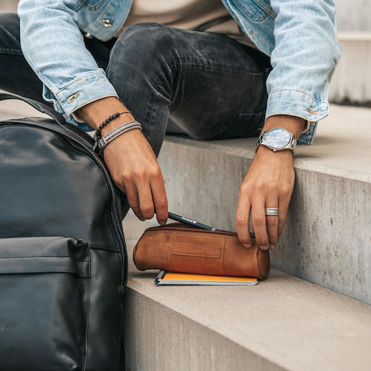 The Chesterfield Brand Pencil Case Barrel Brown