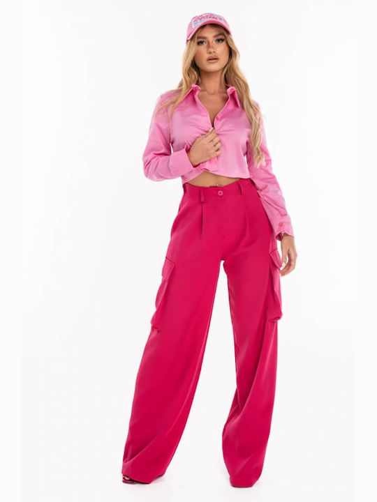 Luigi Women's Monochrome Long Sleeve Shirt Pink