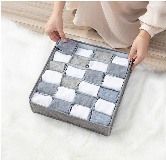 Smart Travel Υφασμάτινο Organizer Συρταριών για Κάλτσες σε Μπεζ Χρώμα 32x32x9cm