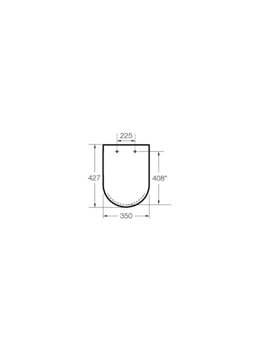 Roca Καπάκι Λεκάνης Πλαστικό 42.7x35cm Λευκό