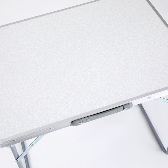 ArteLibre Bliss Tabelle Aluminium für Camping Klappbar Campingmöbel 70x50x60cm Weiß