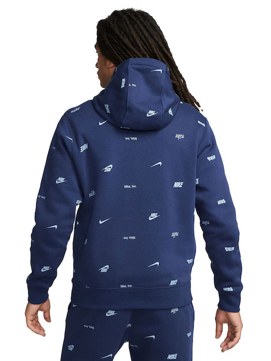 Nike Club Fleece+ Marineblau mit Kapuze