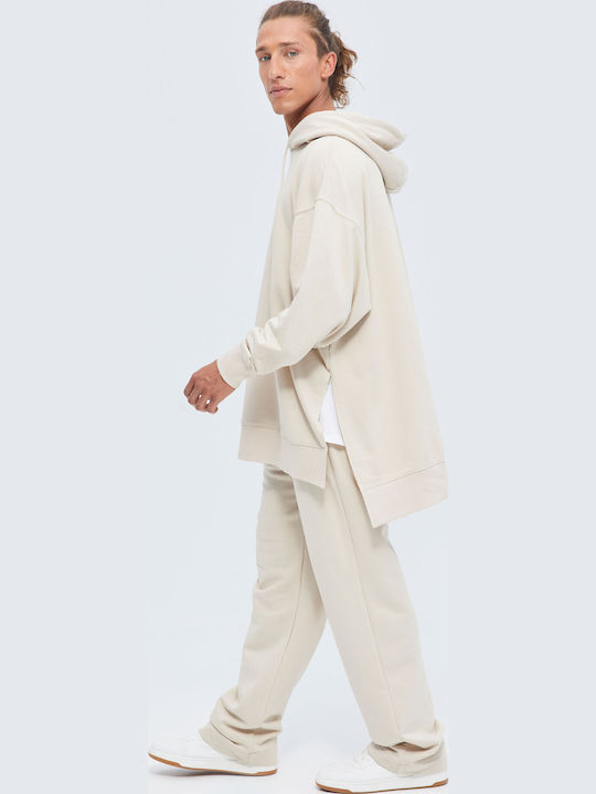 Sweatshirt with Hood Beige