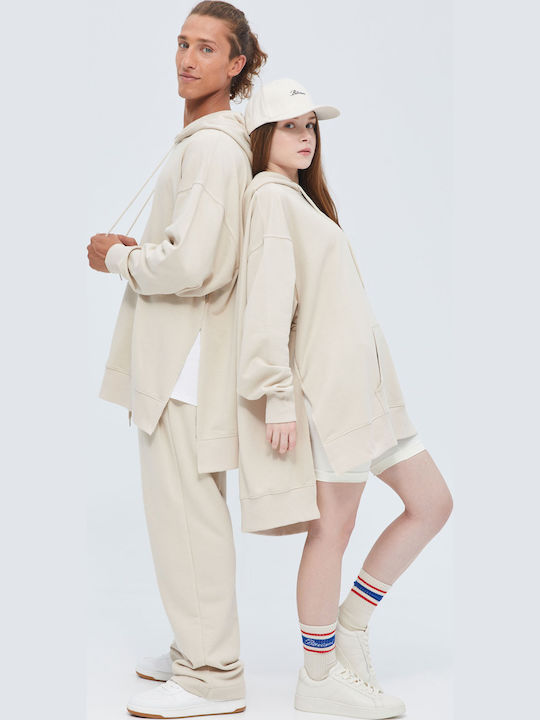Sweatshirt with Hood Beige