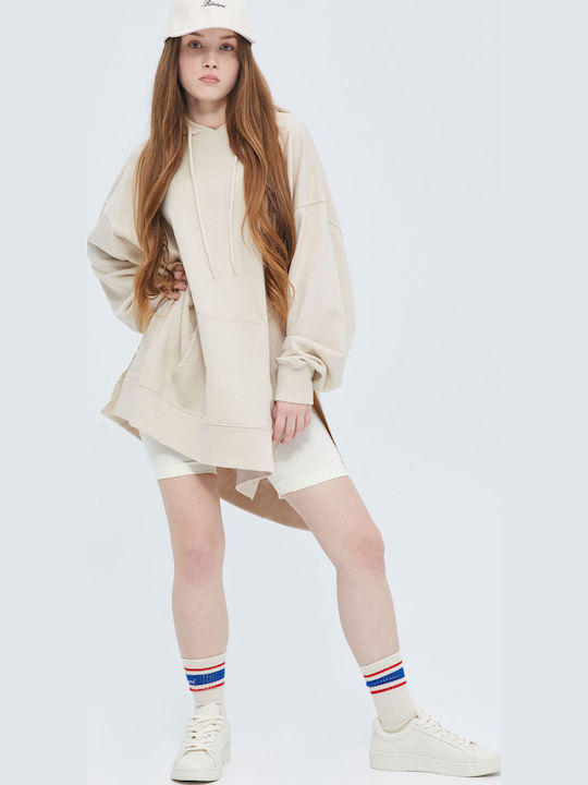 Sweatshirt with Hood Beige