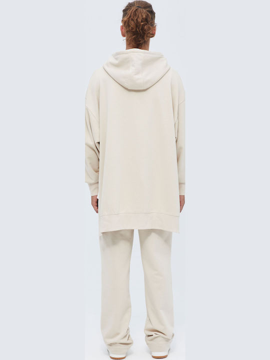 Sweatshirt with Hood Beige