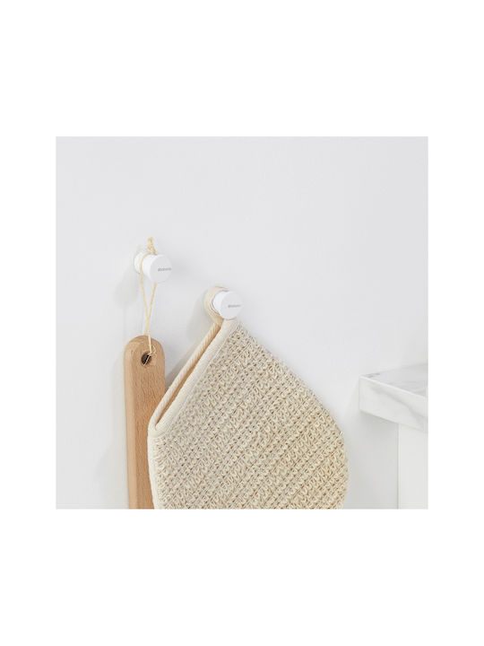 Brabantia Άγκιστρο Μπάνιου Διπλό με Βίδες ​2.1x2.3cm Λευκό