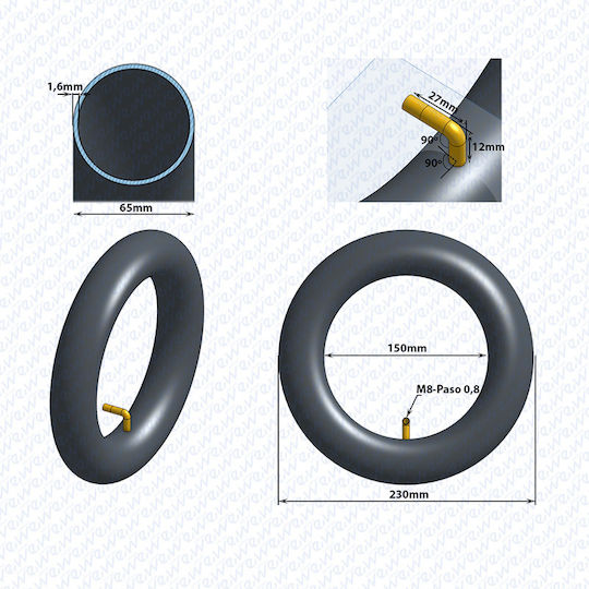 Ewheels Replacement Part for Electric Scooter in Black Color 8642-39
