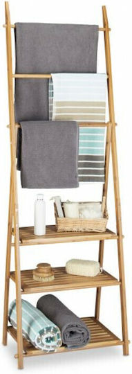 Relaxdays Regal-Einheit Badezimmer 6 Plätze Bodenmontage Schrauben ​31x29.5cm Braun