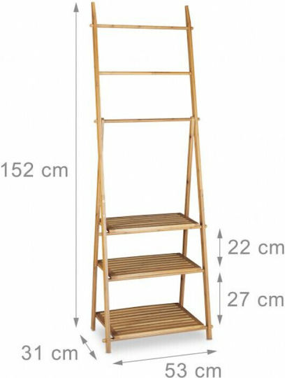 Relaxdays Floor Standing Bathroom Shelf Unit with 6 Positions ​31x29.5cm Brown