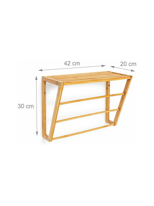Relaxdays Rack de Baie Triplă De Perete cu șuruburi ​30x30cm Maro