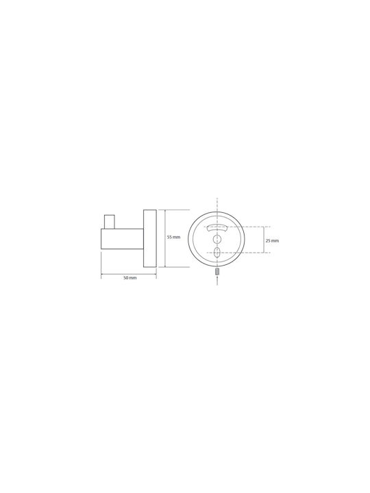 Bemeta Άγκιστρο Μπάνιου Μονό με Βίδες ​5.5x5.5cm Λευκό