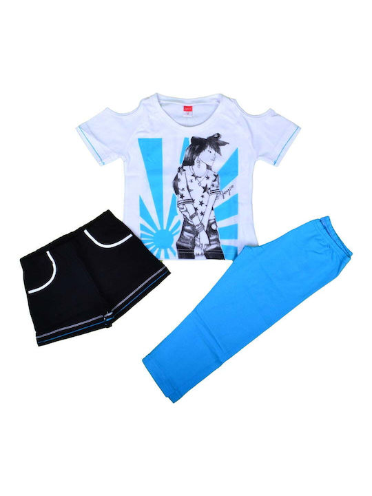 Joyce Kids Set with Leggings Summer 3pcs White