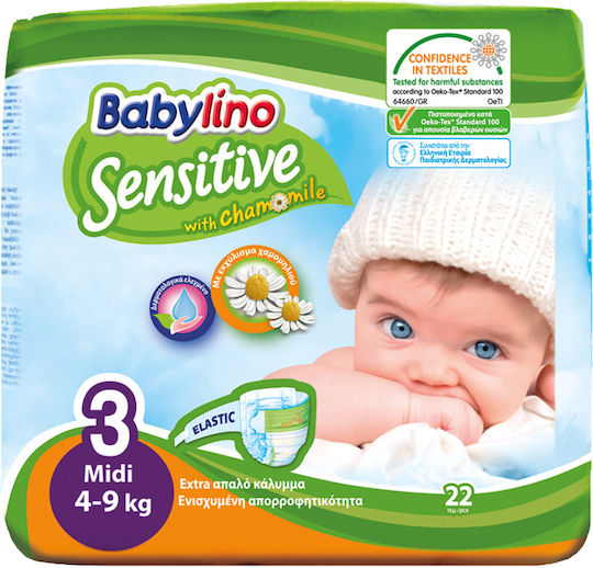 Babylino Tape Diapers Sensitive Cotton Soft No. 3 for 4-9kg 22pcs