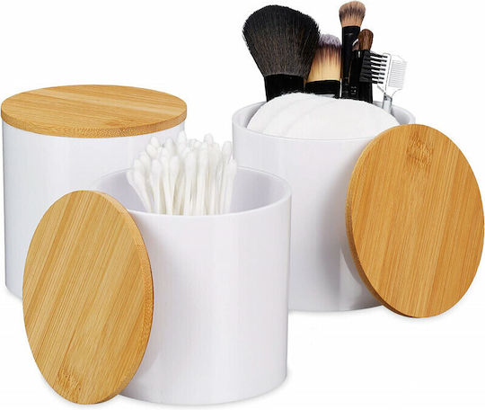 Relaxdays 10026558 Plastic Bathroom Accessory Set White 3pcs Relaxdays 10026558 Plastic Bathroom Accessory Set White 3pcs