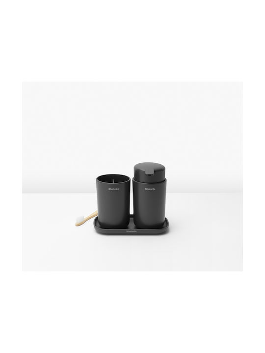 Brabantia Bathroom Accessory Set Plastic Gray 3 Pieces