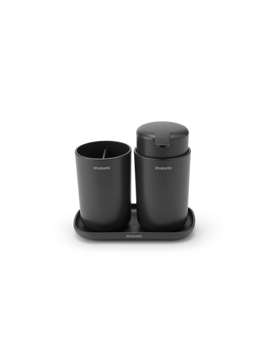 Brabantia Bathroom Accessory Set Plastic Gray 3 Pieces