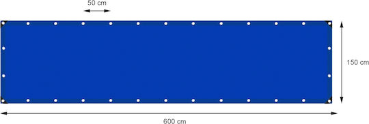 ECD Germany Waterproof Tarpaulin 260gr/m² 6x1.5m. Heavy Duty Blue