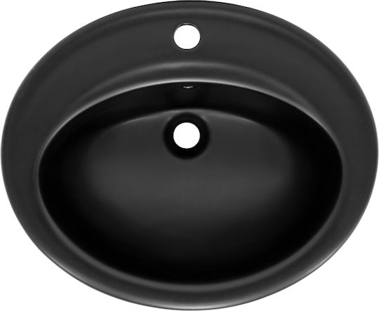 ML-Design Eingelassenes Waschbecken Keramik 57x48.5x19.5cm Schwarz