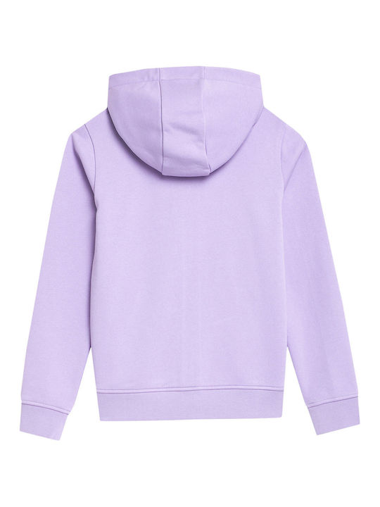 4F Athletic Kids Sweatshirt Cardigan Cotton with Hood Purple