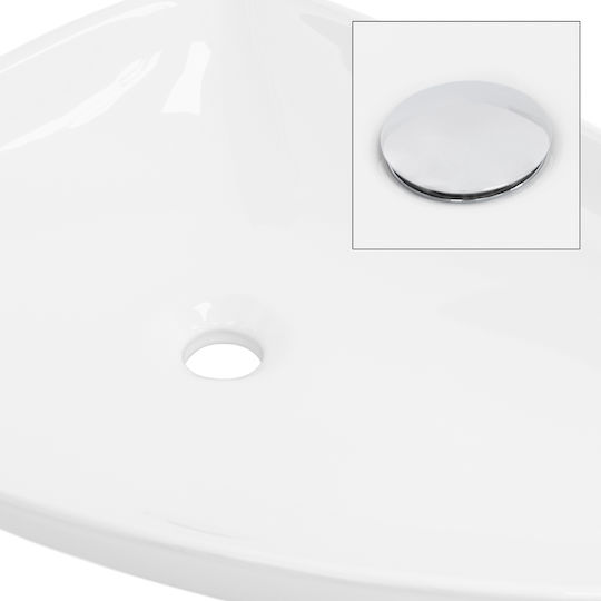 ML-Design Επικαθήμενος Νιπτήρας Κεραμικός 69x46x13cm Λευκός