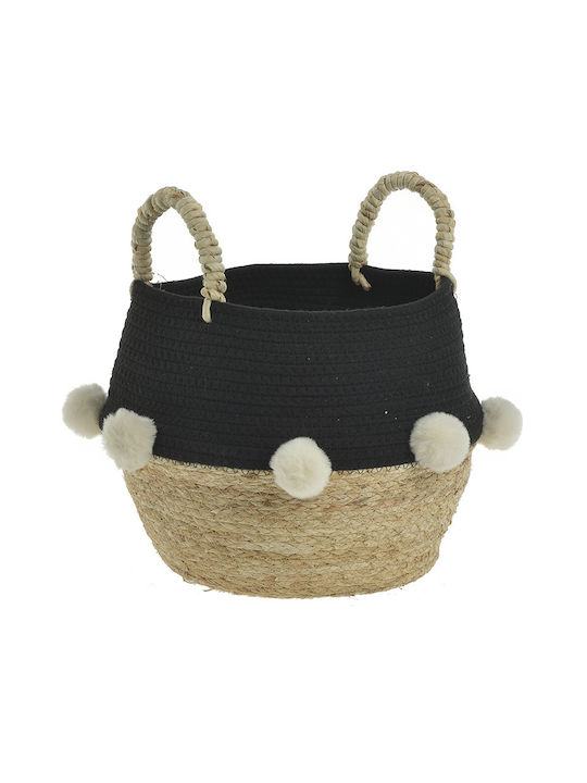 Inart Decorative Basket Fabric with Handles Beige 35x35x27cm