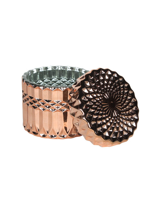 Keskor Φοντανιέρα Sticlă cu Capac 9x9x8.5cm Pink / Gold