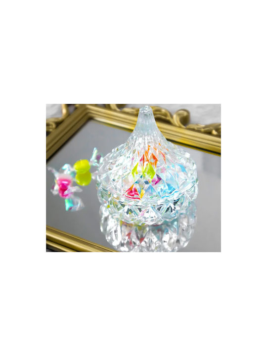Keskor Glass Sweet Jar with Lid Transparent 8x8x8cm