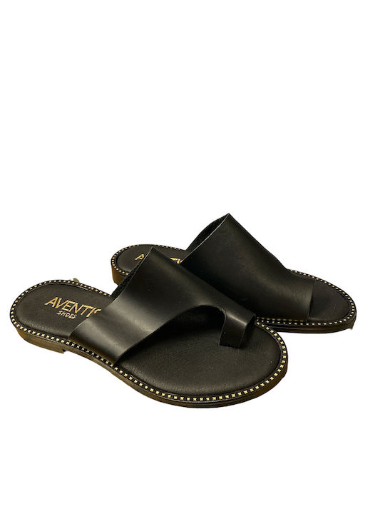 Aventis Shoes Women's Flat Sandals in Black Color