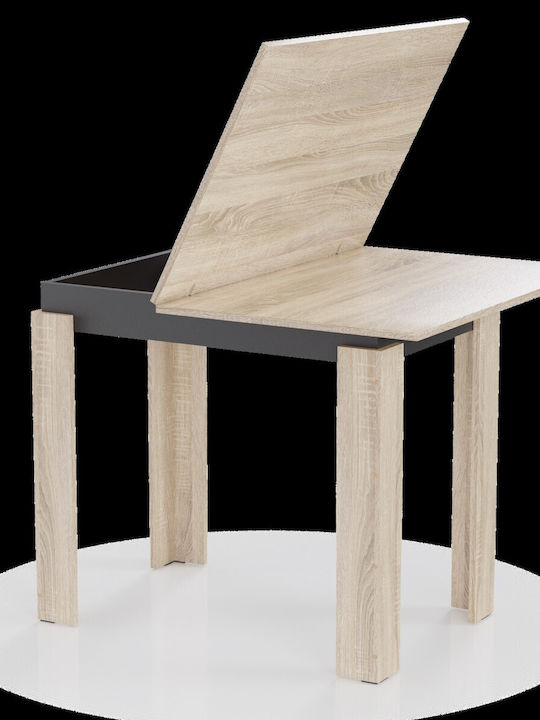 Family Table Kitchen Extendable Wooden Sonoma-canthracite 90x60x77cm