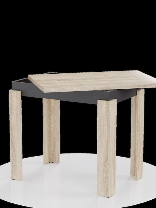 Family Table Kitchen Extendable Wooden Sonoma-canthracite 90x60x77cm