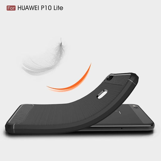 Techsuit Carbon Задна корица Силикон Черен (Huawei P10 Lite)