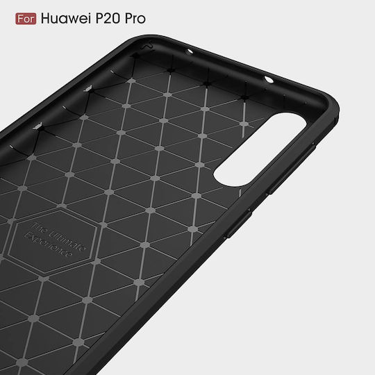 Techsuit Carbon Задна корица Силикон Черен (Huawei P20 Pro)