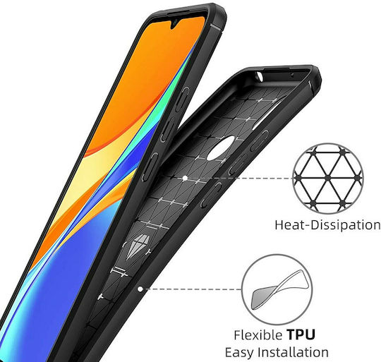 Techsuit Carbon Back Cover Σιλικόνης Μαύρο (Redmi 9C)