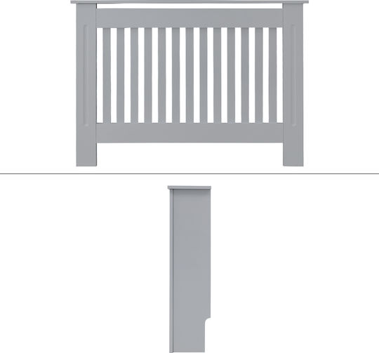 ECD Germany Country Style Husa Pentru Radiator Din MDF Gri 112x19x82 cm