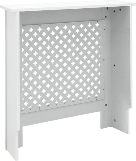 ECD Germany Diamond Pattern Radiator Cover from MDF White 78x19x82cm