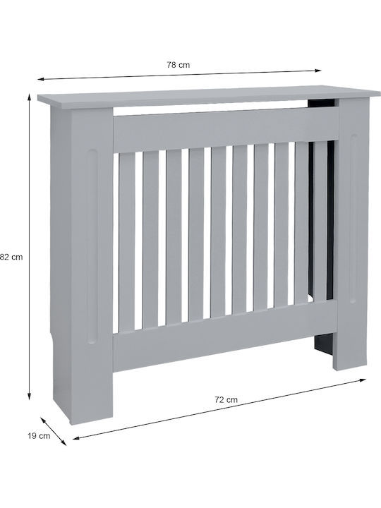ECD Germany Country Style Κάλυμμα Καλοριφέρ από MDF Γκρι 78x19x82cm