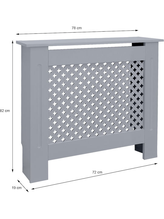 ECD Germany Diamond Pattern Heizkörperabdeckung aus MDF Grau 78x19x82cm