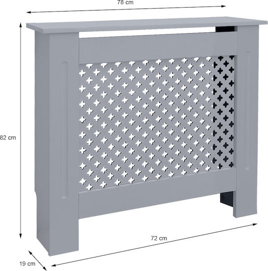 ECD Germany Diamond Pattern Heizkörperabdeckung aus MDF Grau 78x19x82cm