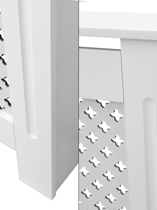 ECD Germany Diamond Pattern Radiator Cover from MDF White 78x19x82cm