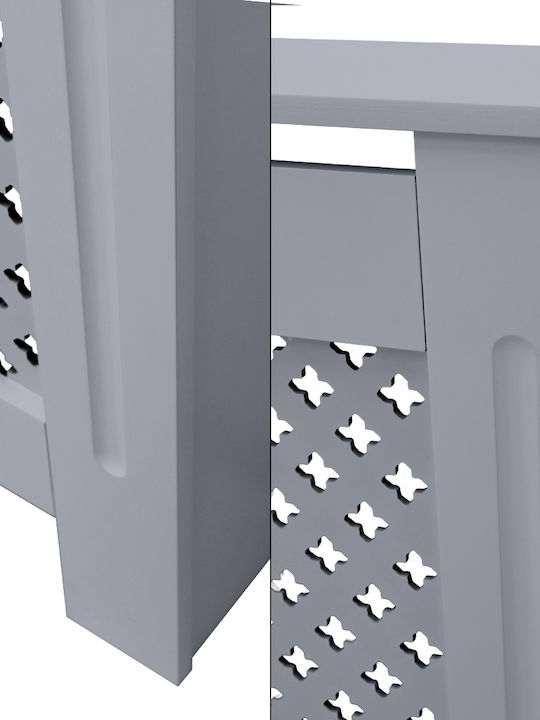 ECD Germany Diamond Pattern Heizkörperabdeckung aus MDF Grau 78x19x82cm