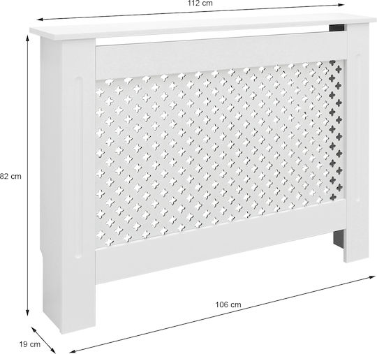 ECD Germany Калориферно Капаче Диамантен Модел Бяло 112x19x82см