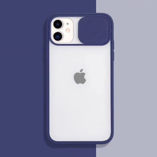Technovo Camera Protection Back Cover Piele artificială Albastru (iPhone 12 / 12 Pro)