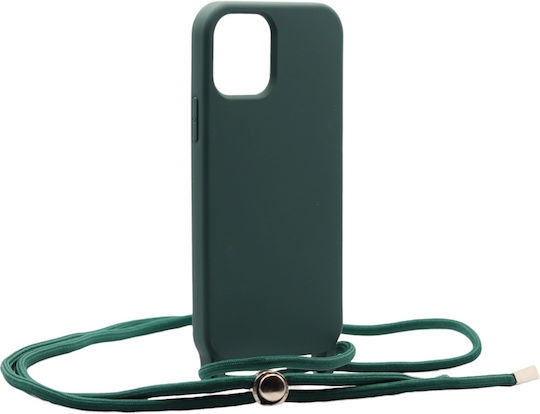 Technovo Lace Back Cover Σιλικόνης με Λουράκι Πράσινο (iPhone 14 Pro)
