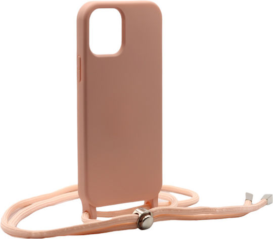 Technovo Lace Umschlag Rückseite Silikon mit Band Rosa (iPhone SE 2022/2020/8/7)