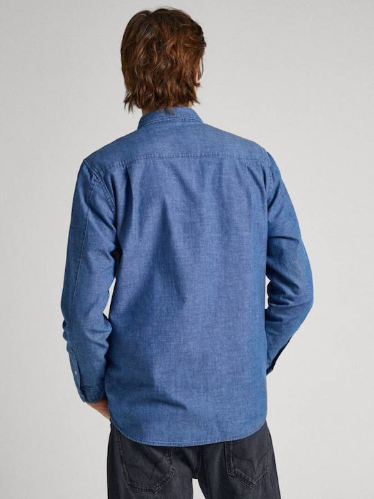 Pepe Jeans Herrenhemd Langärmelig Jeans Blau