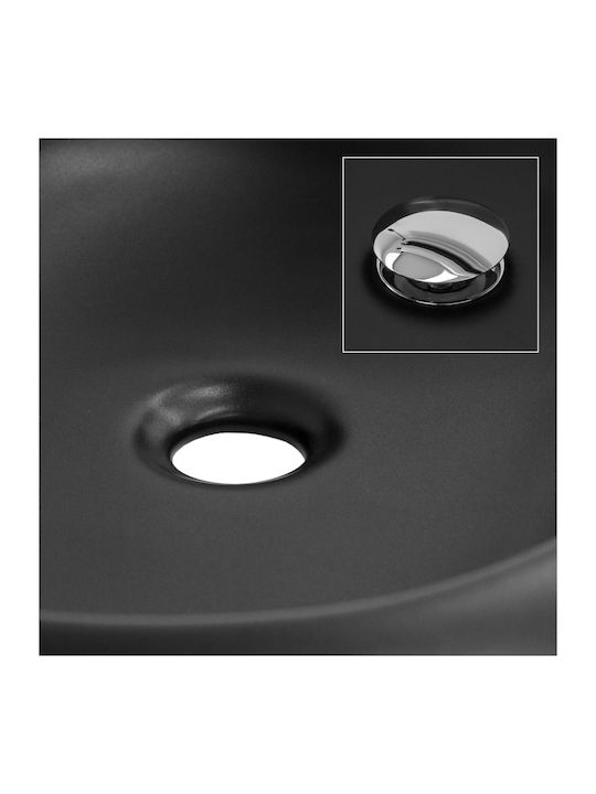 ML-Design Επικαθήμενος Νιπτήρας Κεραμικός 65x45x11cm Μαύρος